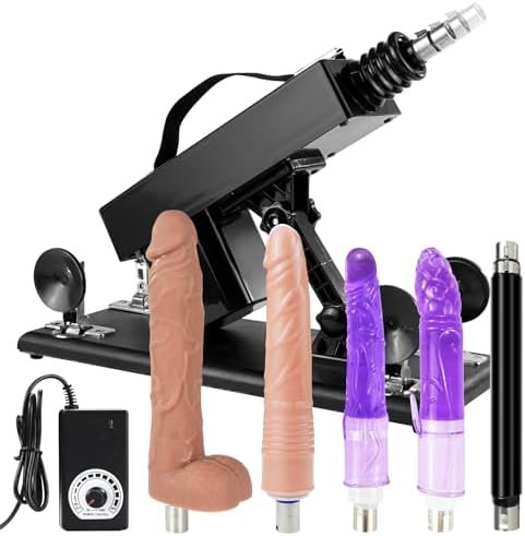 Dildo Machine, Automatic Sex Machine For Women Thrusting Dildo Machines With Suction Cup, Max To 400 Times/Min,3Xlr Connector 5 Attachments, Sex Toys For Adult