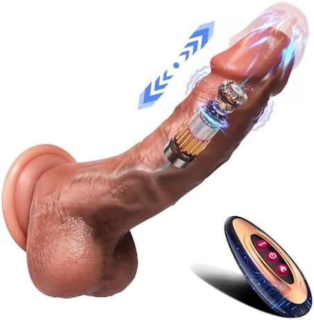 Thrusting Dildo Vibrator Sex Toys - Realistic Dildos For G Spot Anal Stimulation With 8 Thrusting & 10 Vibration & Heating Mode, Blowjob Silicone Dildo Remote Control Adult Toy For Women Couple