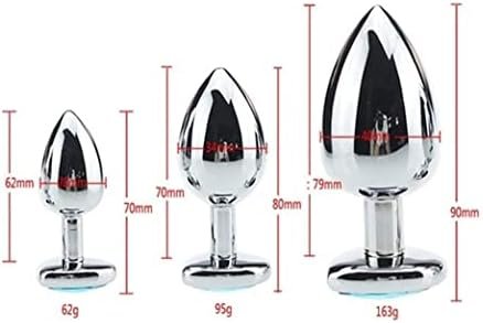 Anal Sex Trainer 3Pcs Stainless Steel Jeweled Butt Plugs, Bloimp Anal Sex Toys Kit For Starter Beginner Men Women Couples, Red (Red) - Image 2