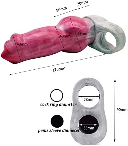 Silicone Penis Sleeve Enlarger Male Penis Extension Sleeve With Cock Ring, Knot Realistic Penis Sheath Cock Extender Sleeve Adult Sex Toys (Colorful) - Image 3