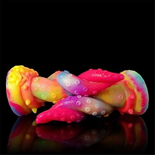 Small Medium Size Octopus Tentacle Anal Plug Dildo Luminous Glow In Dark Colorful - Image 2