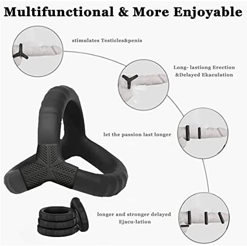 Silicone Penis Rings Set, 5 Different Sizes Cock Rings For Erection Enhancing, Long Lasting Stronger Men Sex Toy, Safe Adult Sex Toys & Games - Image 3
