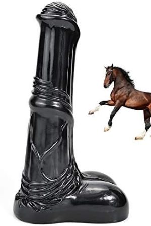 Romi Horse Dildo Realistic Animal Penis 9.96" Big Cock Butt Plugs Prostate Massager G-Spot Stimulation Adult Anal Sex Toys For Men Women (Black)