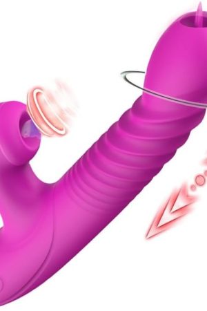 Thrusting Dildo Vibrator Sex Toys For Women - 3 In1 G Spot Rabbit Vibrators For Couple, Clitoral Sucking Vibrators With 5 Thrusting & Rotating, 10 Sucking Modes,Waterproofadult Sex Toys & Games