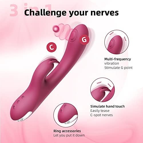 G-Spot Dildos Slap, Clitoral Sucking And Vaginal Vibrator 3-In-1 - Pink Dildo Waterproof Rechargeable Sex Toy For Men And Women, With G-Spot And Clitoral Stimulation - Image 3