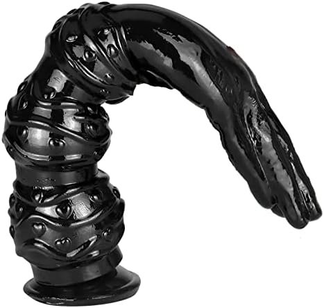Acudani 14.6 Inch Super Long Anal Plug Dildo With Strong Suction Cup Flexible Butt Plug, Black