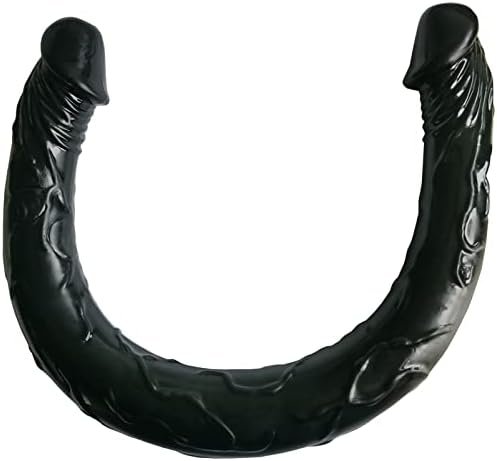 Black 17.3 Inch Double Ended Silicone Big Dildo, Soft Realistic Dildo For Sex Two Head Dildo Adult Toys