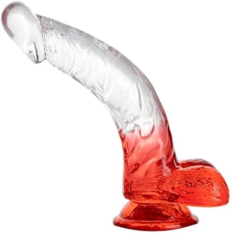 Fst Realistic Dildo Curved Shaft G-Spot Stimulation Penis With Strong Suction Cup Testis And Veins Design For Sensitive Point Sex Stimulation For Woman Man Masturbation Adult Toy (Green)