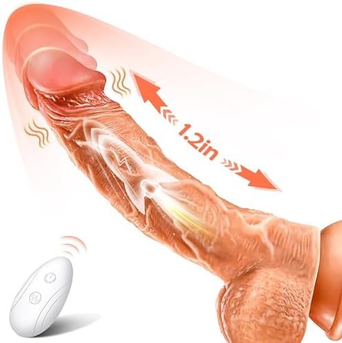 Thrusting Dildo Vibrator Sex Toys For Women, 8.7" Thick Vibrating Dildos Adult Toys With For G Spot Stimulation, Soft Glans Big Anal Realistic Dildo With Remote Control Adult Sex Toy For Women