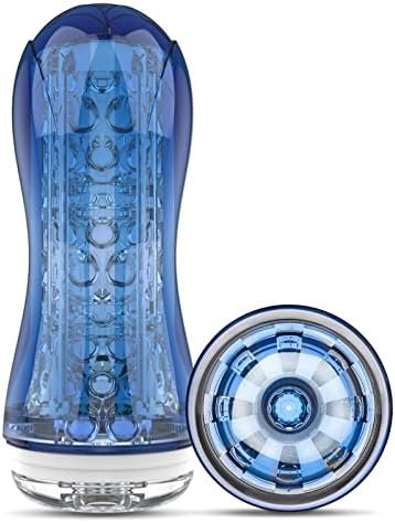 Male Masturbator Manual Reusable Handheld With Lifelike Ultra-Soft Textured, Male Masturbation Stroker Sleeve Stimulation Juguetes Sexuales Pocket Pussies Sex Toys For Men(White Transparent)