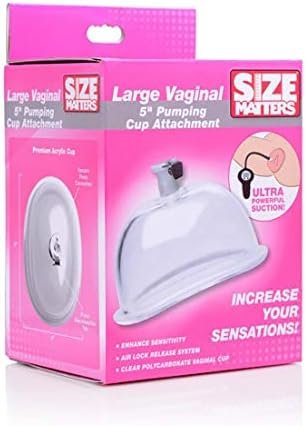 Size Matters Large Vaginal 5" Pumping Cup Attachment, Clear, 1 Count - Image 2
