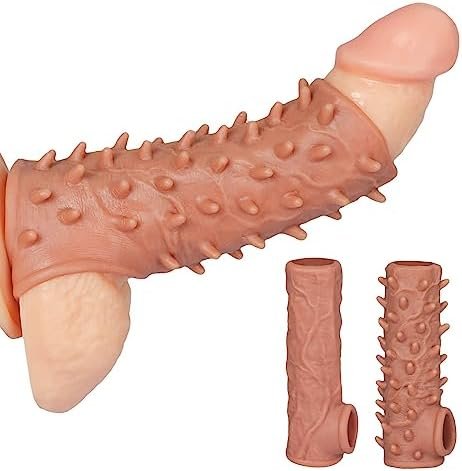 Penis Sleeve, Penis Ring Silicone Cock Sleeve Sexy Toys & Games For Men And Couples, Yeqiz Body-Safe Stretchy Ultra-Soft Material Cock Enlarger, Reusable Adult Sex Toys For Men, 2 Pcs