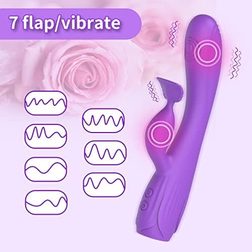 Xingnuo 3 In 1 Rose G Spot Rabbit Vibrator ,Super Soft And Beatable For Clitoral Stimulation,With 7 Vibration Modes Rechargeable Dildo Vibrator,Silent Anal Vibrator,Adult Erotic Sex Toys(Purple) - Image 3