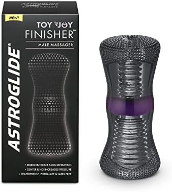 Astroglide Toy 'N Joy Finisher, Male Masturbator And Stroker, Dual Entrance Male Sex Toy, Easy To Hold, Ribbed Interior, Phthalate And Latex Free, Ribbed Interior Adds Sensation, Easy To Clean…