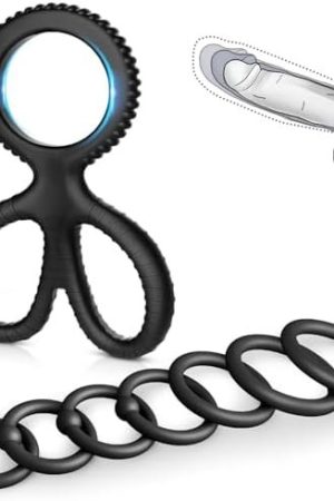 Penis Rings Set With 8 Different Sizes Cock Rings For Erection Enhancing，Long Lasting Stronger Adult Sex Toy，Soft Stretchy Silicone Cock Ring For Men Couple Sexual Pleasure Enhancing Black