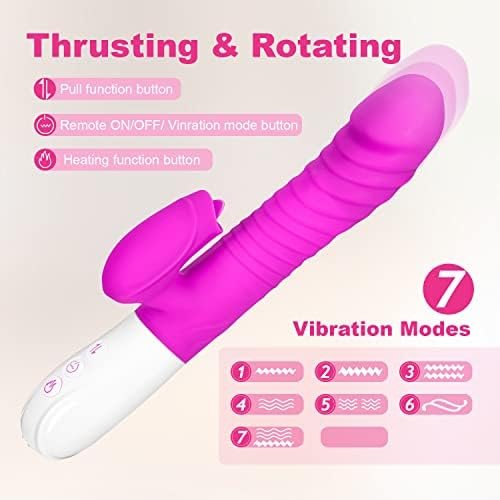 Rabbit Vibrator, Pulsating G Spot Rabbit Vibrator, 3-In-1 Pulse Combines Clitoral Licking, G-Spot Stimulation Rabbit Vibrator And Can Heat, 7 Vibration Modes, 3 Pulsating Modes And 5 Licking Modes - Image 2