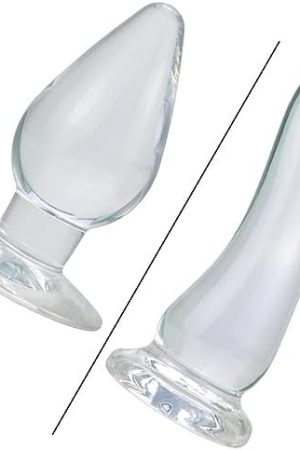 4.24Inch Butt Plug Anal Butt Dilator With Strong Suction Cup & 7.08Inch Gradually Getting Bigger Transparent Anal Plug
