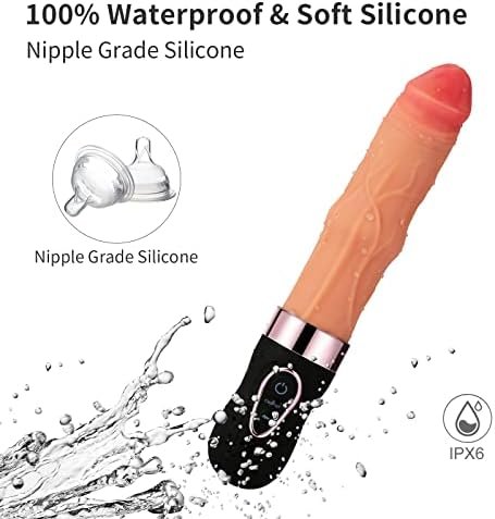 Eupher Thrusting Dildo Vibrator, 36.5?? Realistic Vibrating Dildo For Women With 6 Thrusting Ring Up/Down Speeds & 9 Vibrations, Rechargeable Heated Dildos Machine For G-Spot Anal Vaginal Stimulation - Image 3