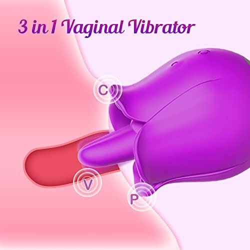 Rose Toy Vibrator For Women, Visetoyz Tongue Licking Mini Clitoral Vibrator Stimulator With 9 Vibrating Pleasure For Clitoris & Nipple Stimulation, Adult Sex Toys & Games For Women Couples - Image 3