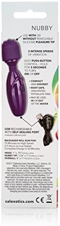 Calexotics Tiny Teasers Nubby - Waterproof Bullet Vibrator With Removable Tip - Adult Toys For Couples - Pocket Vibrator With Nubbed Tip - Purple - Image 3