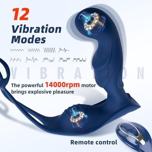 Prostate Massager Anal Vibrator Anal Plug Vibrating Butt Plug Cock Ring Anal Stimulator Massager Penis Ring Adult Sex Toys For Men Women And Couples Waterproof 12 Vibrating Modes Remote Control - Image 2