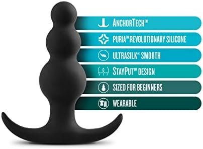 Blush Anal Adventures Platinum Beaded Silicone Butt Plug - Flared Base For Safety Comfort & Wearability - Designed For Anal & Prostate Play - Increased Bead Sizes - Ultrasilk Smooth Sex Toy For Adults - Image 2
