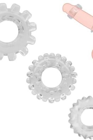 Sxovo 3Pcs Penis Rings Kit Tpe Material Different Sizes Of Delay Rings Cock Ring Penis Sleeve With Bump Erection For Men Sex Toy Adult Sex Toys Testicular Stronger Stretcher