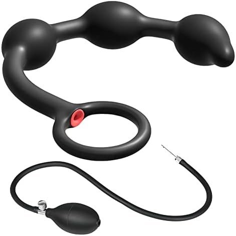 Expand Inflatable Anal Butt Plug Silicone Anal Beads With 3 Balls Detachable Needle Adjustable Size Adult Sex Toy For Gay Lesbian Couple Masturbation