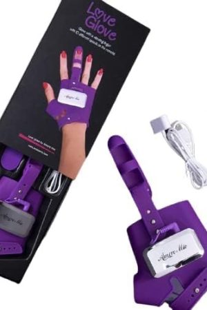 Amore Mio Love Glove - Pleasure Gloves For Unforgettable Intimate Sensual Satisfaction - Made From Softest Silicone - With Different Vibration Patterns - Usb Rechargeable Purple