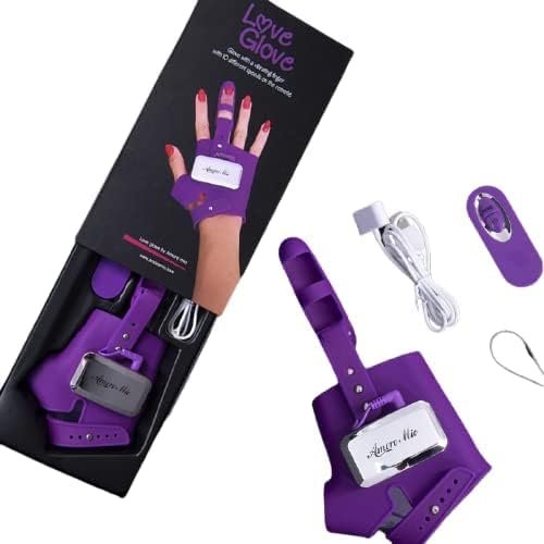 Amore Mio Love Glove - Pleasure Gloves For Unforgettable Intimate Sensual Satisfaction - Made From Softest Silicone - With Different Vibration Patterns - Usb Rechargeable Purple