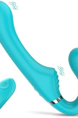 Strapless Strap-On G-Spot Realistic Silicone Dildo, Double Ended Wearable Sex Toys For Lesbian Strapon, 7 Vibrating Modes Couples Sex Toys