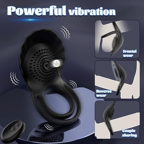 Baswetr Vibrating Cock Ring Sex Toys For Men With 10 Vibration Modes, Penis Ring Vibrator Adult Sex Toy For Couple, Silicone Clitoral Stimulator Rings For Erection Enhancing - Image 3