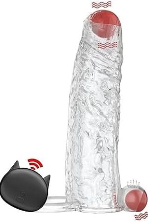 Vibrating Cock Sleeve, Penis Sleeve, Vibrating Penis Extension With Stimulation - Suitable Penis Size: Width Range 1.4In-1.8In; Length Range (Excluding Testicles): 4.7In-5.5In (White)