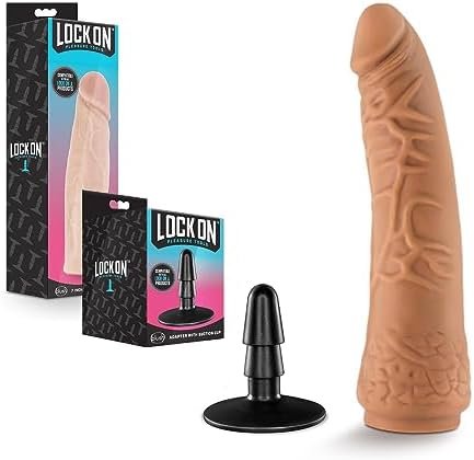 Blush Lock On Soft Realistic 7.5 Inch Body Safe Dildo - Compatible With All Lock On Strap On Handles - Suction Cup Base - Customize Your Sex Toy For Women Men Couples - Mocha