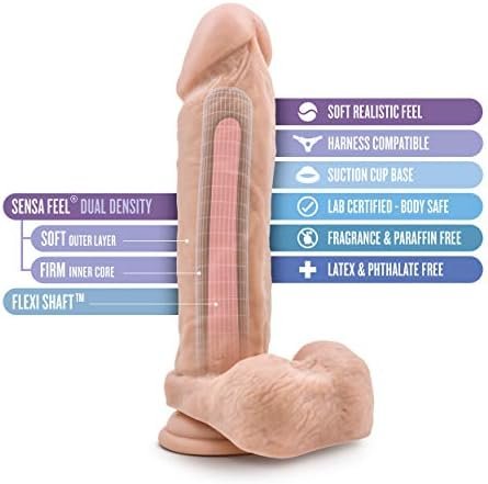 Blush Au Naturel 9 Inch Realistic Dual Layer Dildo With Suction Cup, Sex Toy For Women, Sex Toy For Adults, Vanilla - Image 2