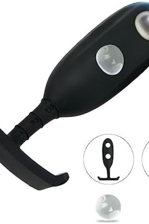 Weighted Anal Butt Plugs, 6 Weights Portable Anal Trainer Toys, 3In1 Bum Plug, 3 Insertion Depths S&M Silicone Fetish Anal Plug, Gay Anal Stimulation For Men&Women&Beginners&Advanced(Glass+Steel Bead)