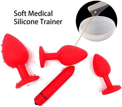 Vibrating Anal Plug, 4Pcs/Set Anal Sex Toys Soft Silicone Massager Pleasure Trainer Kit For Beginners - Image 3