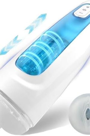 Automatic Male Masturbator Sex Toys For Men, Male Masturbator Cup With 10 Thrusting & Rotating Modes, Hands Free Pocket Pussy Male Stroker, 3D Realistic Sleeve Adult Toy For Men (White)