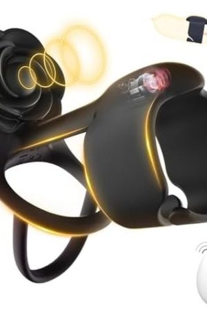 Vibrating Cock Ring With Rose Clitoral Stimulator - Ridmii 3 In 1 Couples Sex Toys Vibrating Penis Ring With 10 Vibration Modes, Silicone Adult Toy For Male, Vibrating Ring Adult Sex Toys For Couples