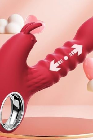 Rabbit Vibrator Realistic Dildo Sex Toys With 10 Vibration And 10 Thrusting Mode Which Can Simultaneously Stimulate The Vaginal G-Spot And Clitoris For A More Pleasure Sex Experience For Men And Women
