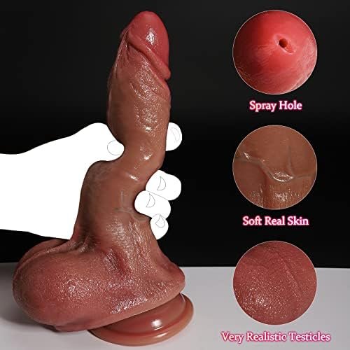 Realistic Squirting Dildo Ejaculating Penis, 8.2" Anal Dildo With Suction Cup For Hands-Free Play, Silicone Ejaculating Dildos For Anal Vaginal G-Spot Play, Adult Sex Toy For Women/Lesbian/Couple - Image 2