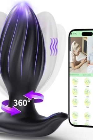 Vibrating Anal Plug Adult Sex Toys - Jrueden Rotating Anal Toys Vibrating Butt Plug With App Control 9 Vibrating Rotations, Male Sex Toys For Prostate Massage, Anal Sex Toys Vibrator For Men And Women