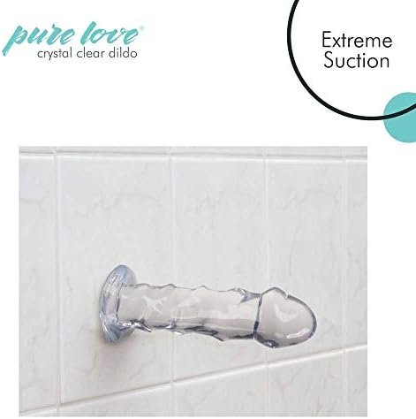 Pure Love Dildo With Suction Cup, Ultra-Raised Ridges, Adult Sex Toy, Crystal Clear, 7" - Image 2