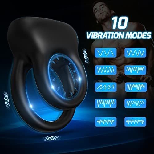 Detachable Vibrating Cock Ring, Cock Ring For Male Sex Toy Vibrator, Adult Male Couples Sex Toys For Men Couple Pleasure With 10 Modes Vibrations (Black) - Image 2