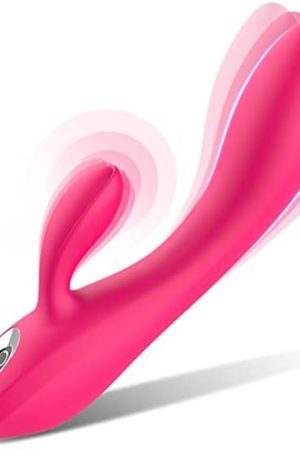 G-Spot Rabbit Vibrator Stimulator - Adorime Silicone Vaginal Anal Dildo Massager For Women, Powerful Waterproof Rechargeable Adult Sex Toys For Couples Sex Things