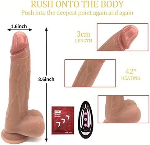 Thrusting Dildo, Heated Dildo Vibrators For Women And Men With Strong Suction Cup For Hands-Free Play 8.6 Inch 4 In 1 Realistic Vibrating Dildos Remote Control Adult Sex Toys For Pussy Anal Play - Image 2