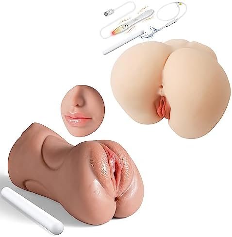 Sex Doll Male Masturbator With Drying Stick& Heating Rod&Sex Doll Douche Washer Hose,Torso Hip Realistic Pocket Pussy Ass For Men Couples Vaginal Anal Doggy