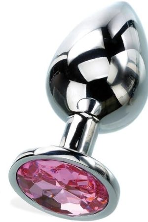 Adam & Eve Pink Gem Anal Plug Small Silver