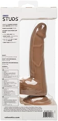 Calexotics Silicone Studs™ 6 Inch – Realistic Dildo With Suction Cup Base Harness Probe – Brown - Image 2
