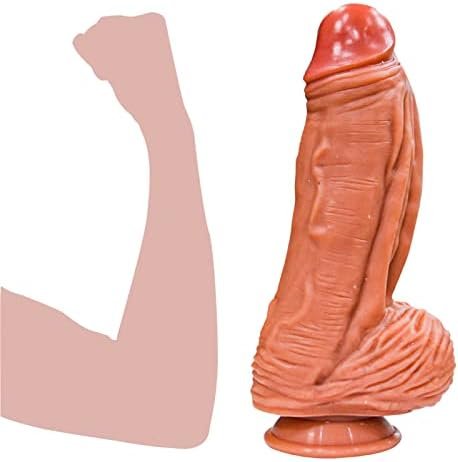 Realistic Dildo, Double Density Texture Silicone Dildo With Strong Suction Cup, Can Be Used Hands-Free, Simulation Penis Can Stimulate The G-Spot, Anal Sex Toys For Women And Couples (10 Inch)